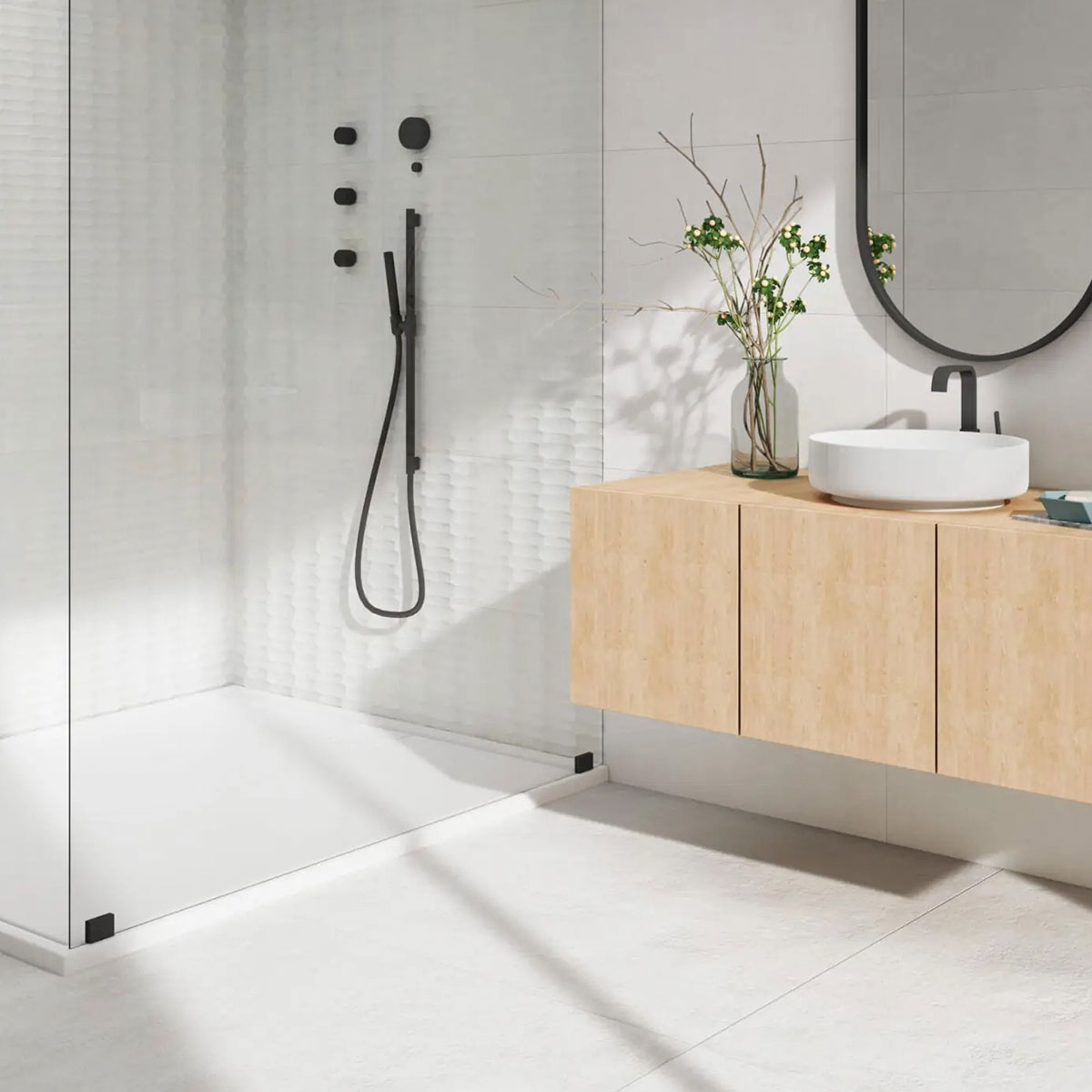 Baño con revestimiento Exa White 33x100