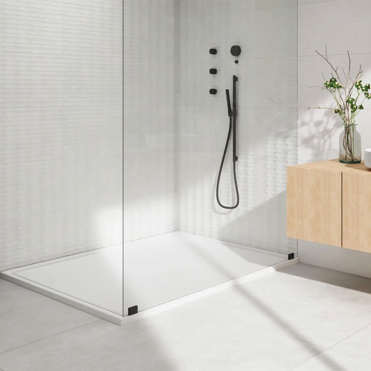 Baño con revestimiento Legacy Relieve White 40x120