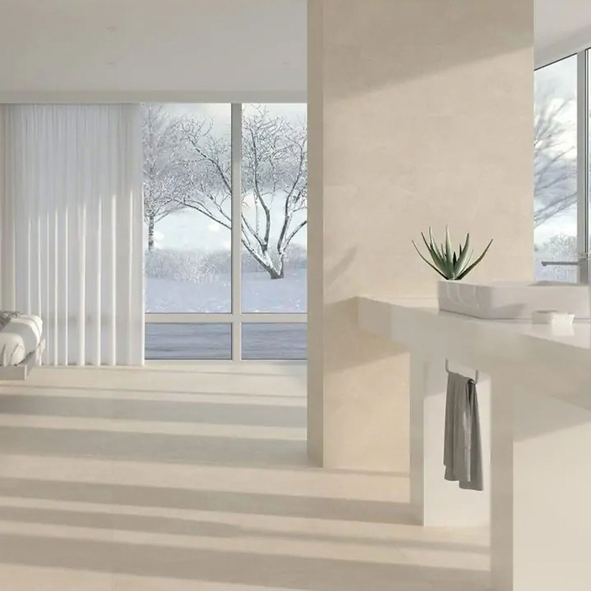 Baño con revestimiento Legacy Taupe 40x120