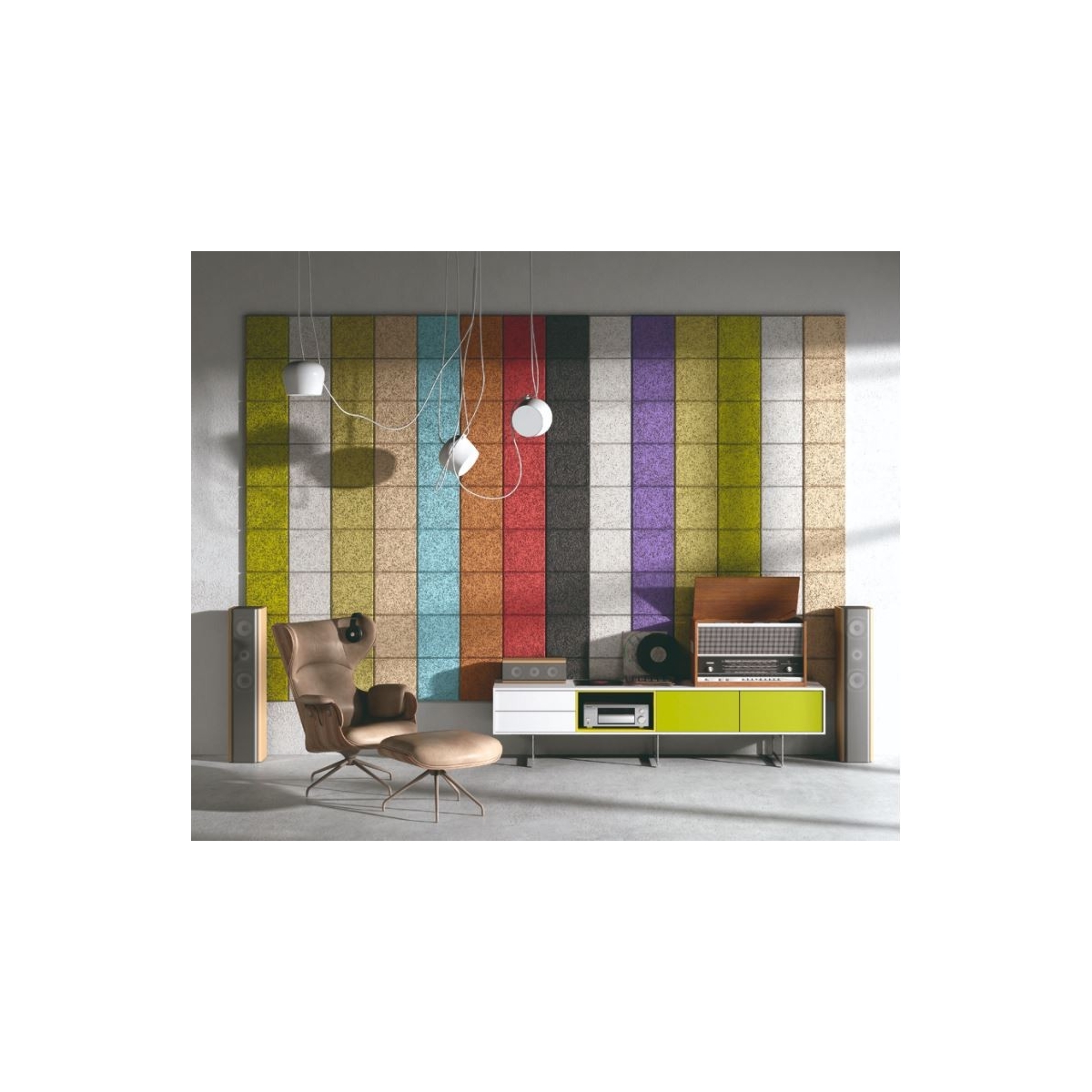 Legnomuro Painel Sintético Cinza Médio 29x29 Painel Sintético Legnomuro