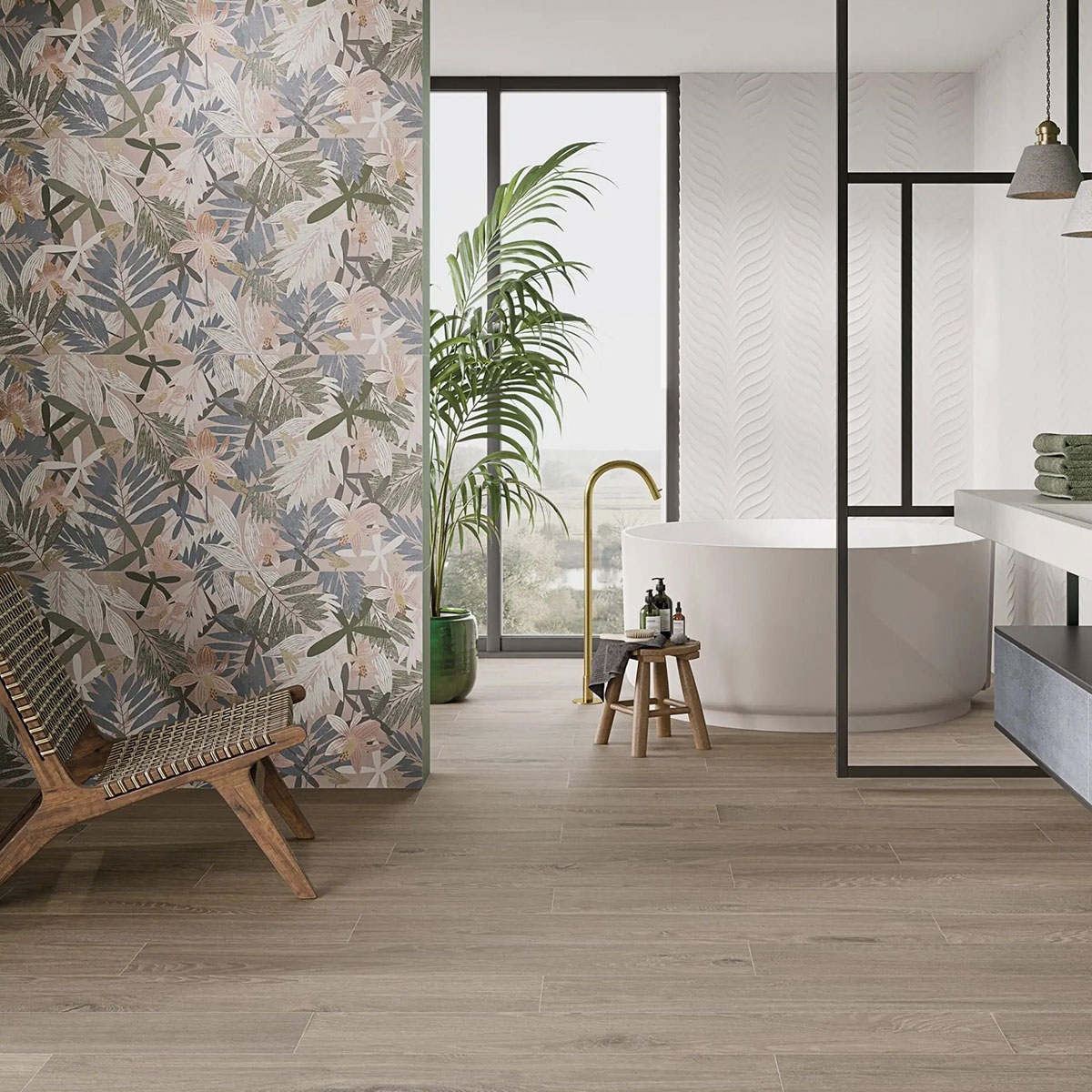 Baño con revestimiento Yris Savage Mix 60x120