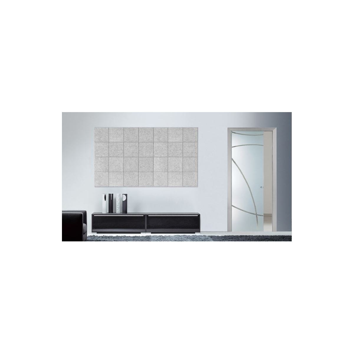 Panel acústico para paredes color gris medio Panel sintético Legnomuro