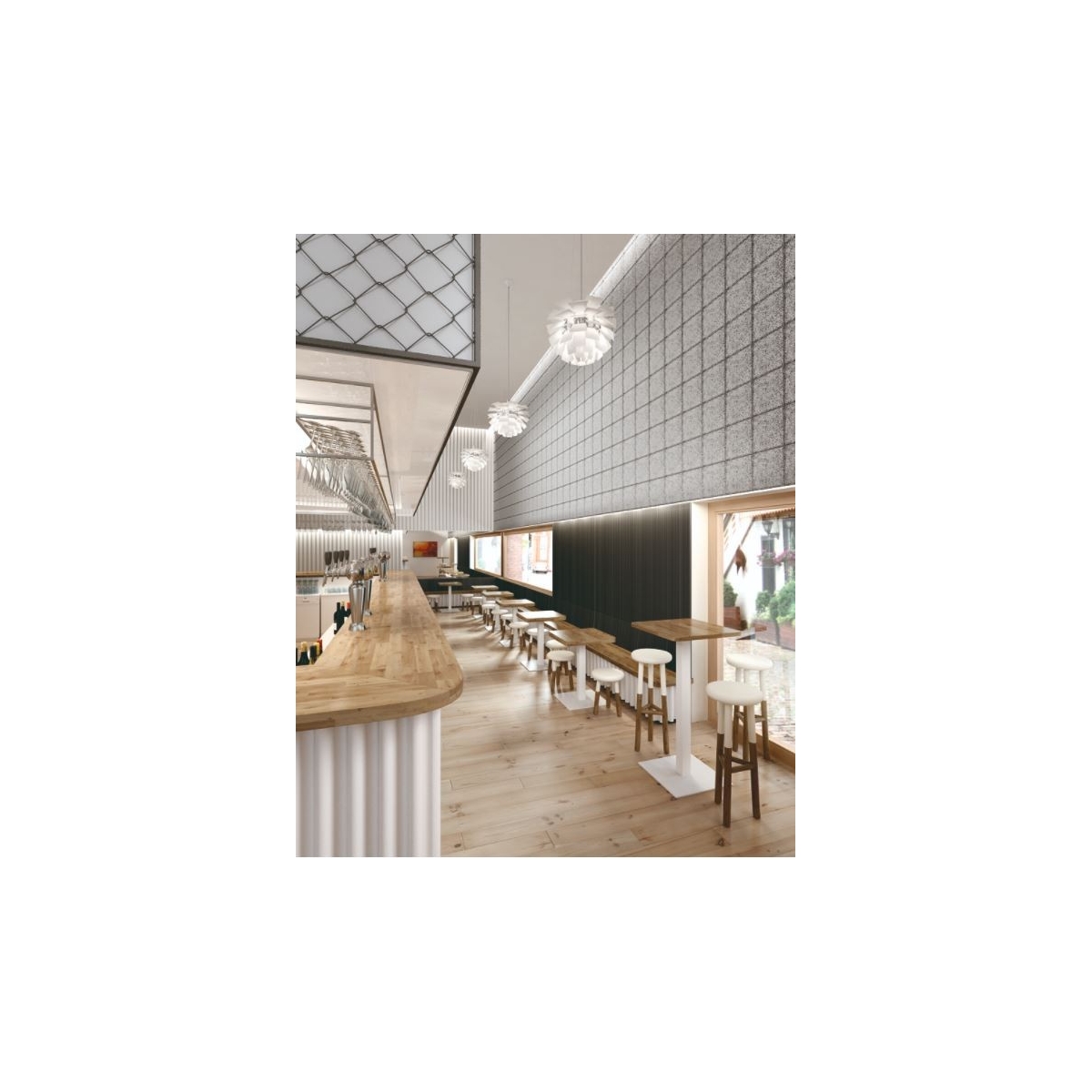 Anthracite color acoustic wall panel Maydisa Legnomuro synthetic panel