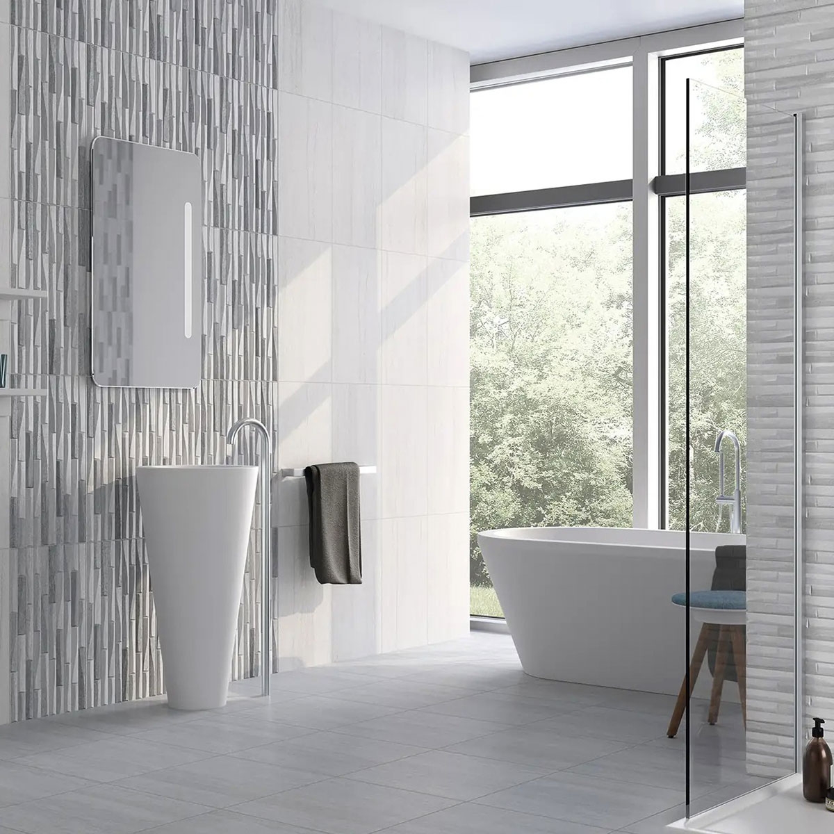Baño con revestimiento Sunset White 31,6x60,8
