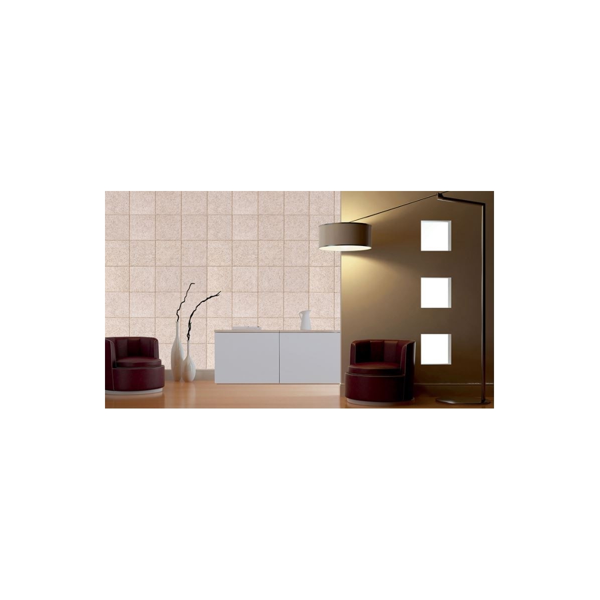 Panneau acoustique pour murs en panneau synthétique Legnomuro de couleur anthracite