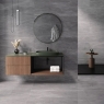 Baño con pavimento y revestimiento Rebel Pearl Mate 60x120