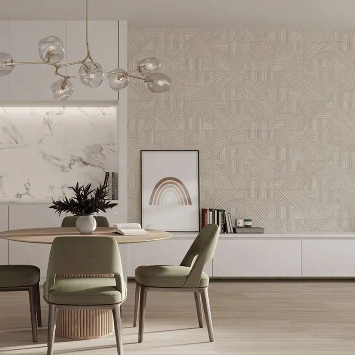 Interior con revestimiento Rotterdam Relieve Rovere 33x100