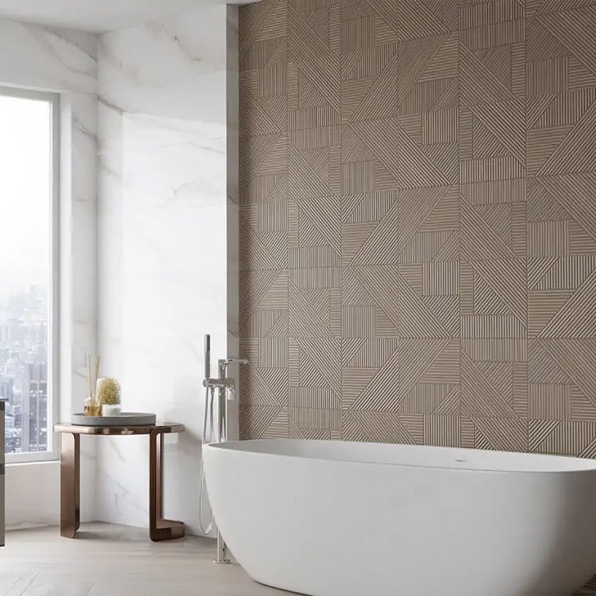 Baño con revestimiento Rotterdam Relieve Nature 33x100