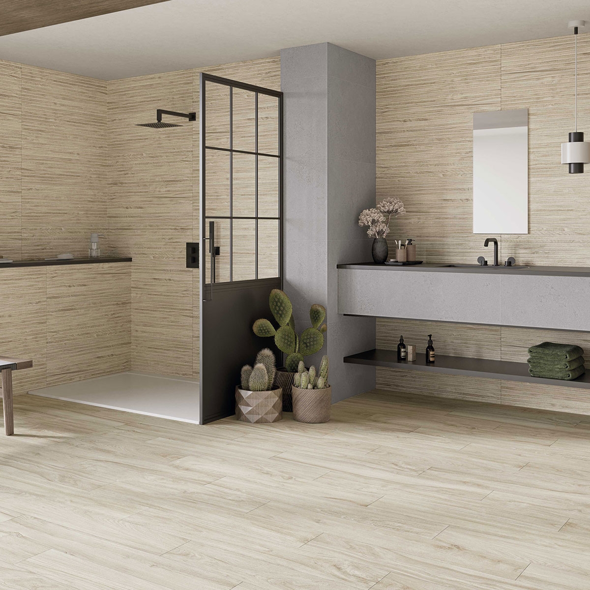 Baño con revestimiento Hannover Dorian Honey 33x100