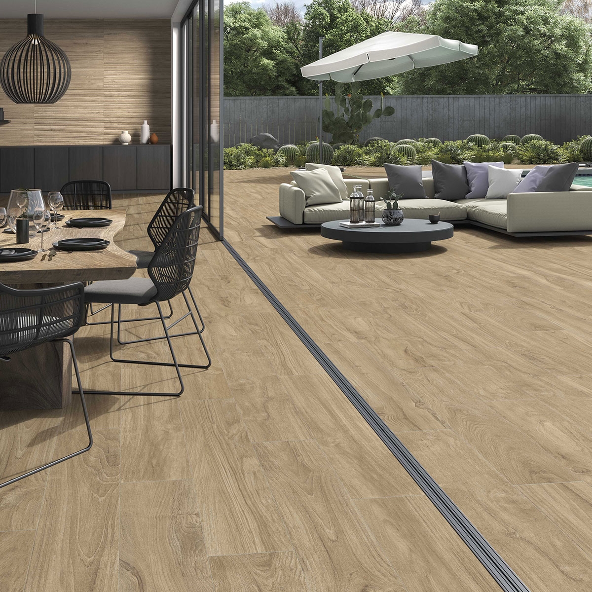 Interior con revestimiento Hannover Dorian Oak 33x100 (Caja 1.33m2)