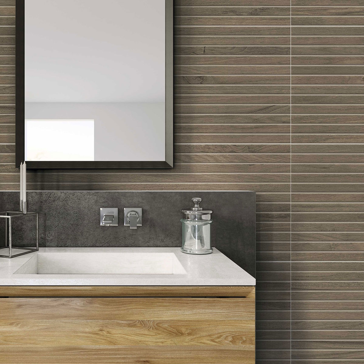 Baño con revestimiento Hannover Dorian Walnut 33x100
