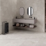 Baño con pavimento Larsen Cream 60x60