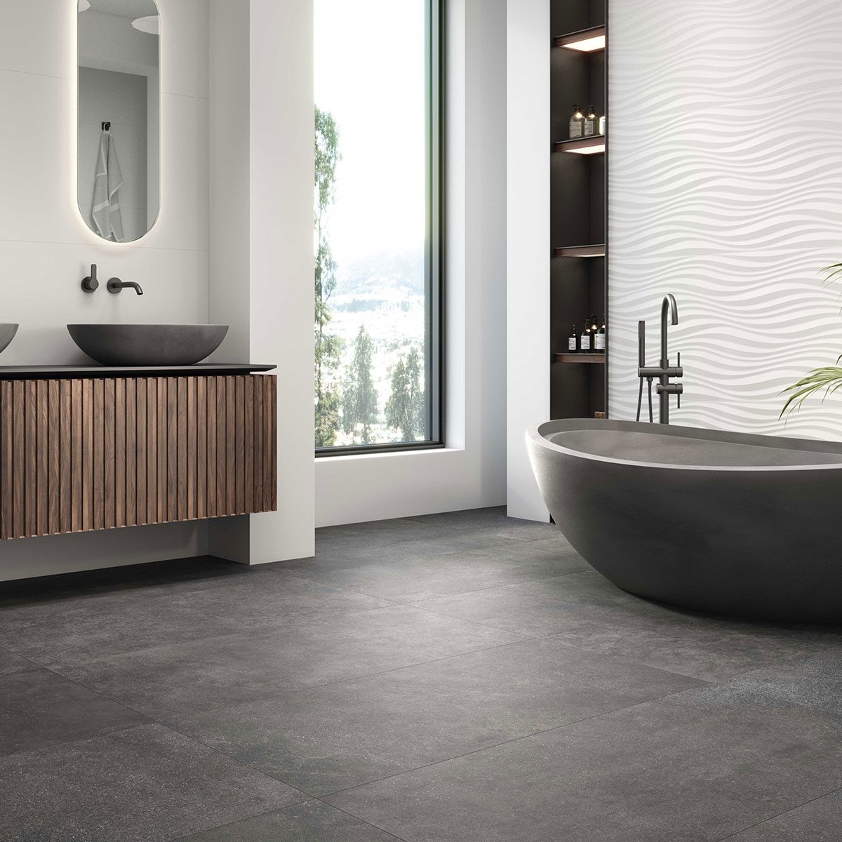 Baño con revestimiento Light Waves White 60x120