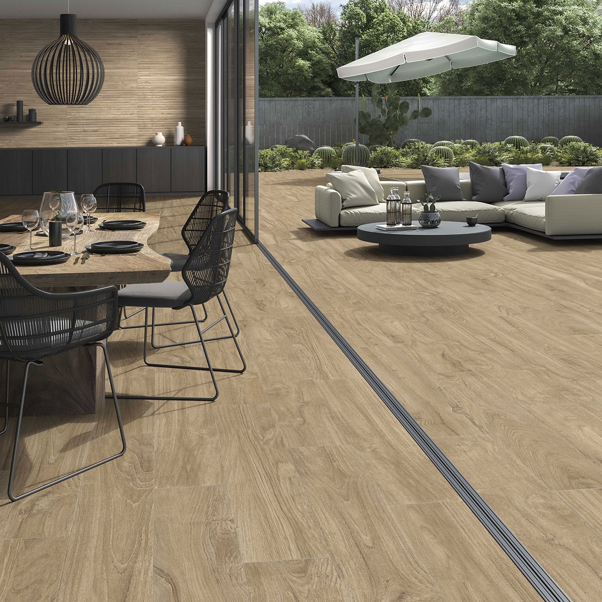 Interior con pavimento Hannover Oak 20x120