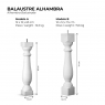 Prefabricated concrete baluster model Alhambra measures