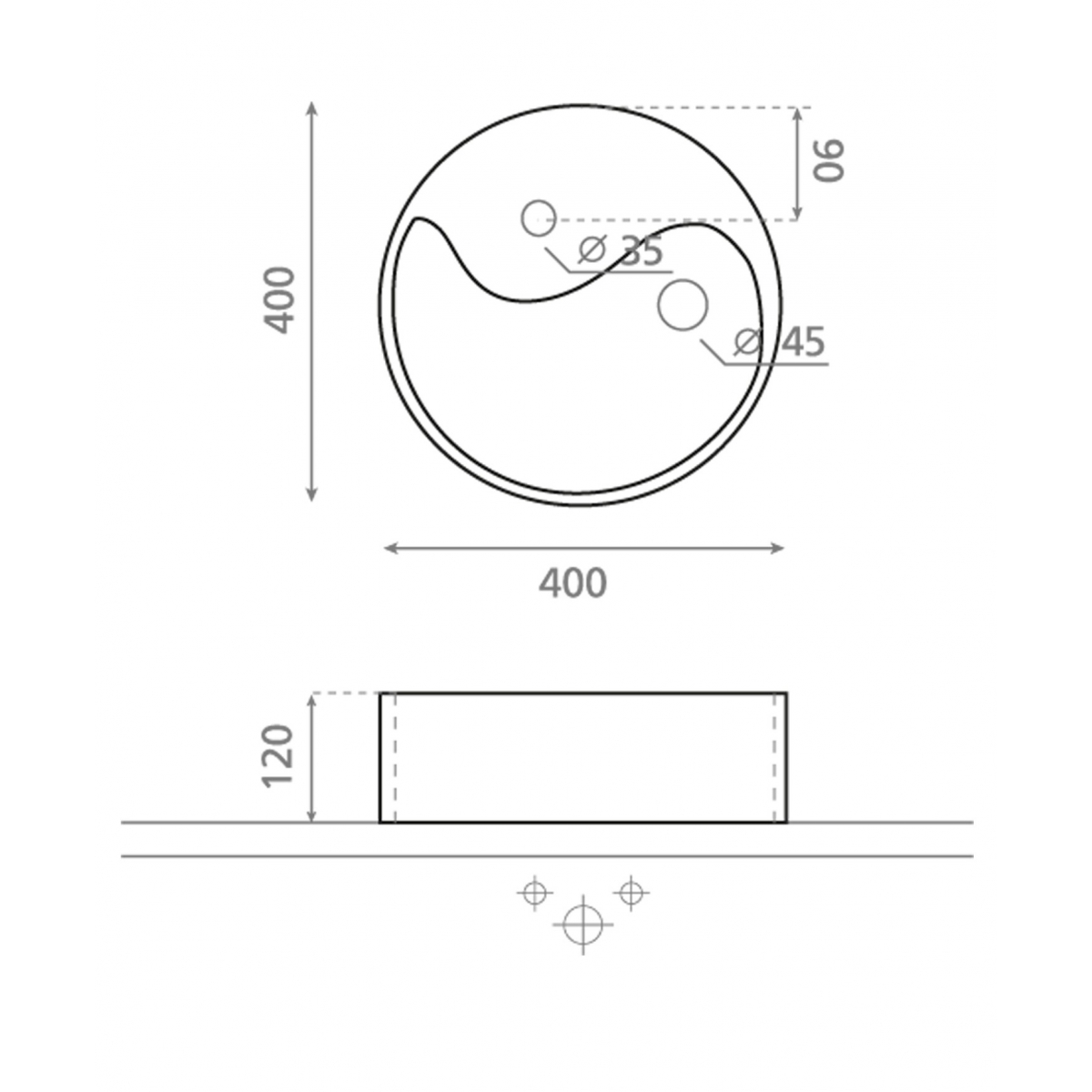 Lavatório circular Yin Yang - Lavatórios circulares - A marca Bathco