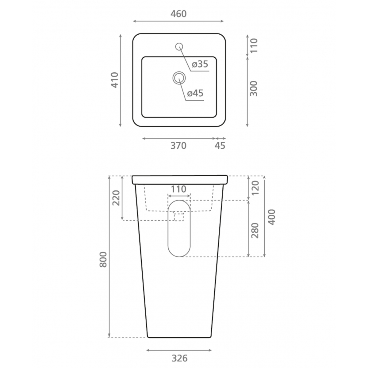 Rectangular Toscana Sink