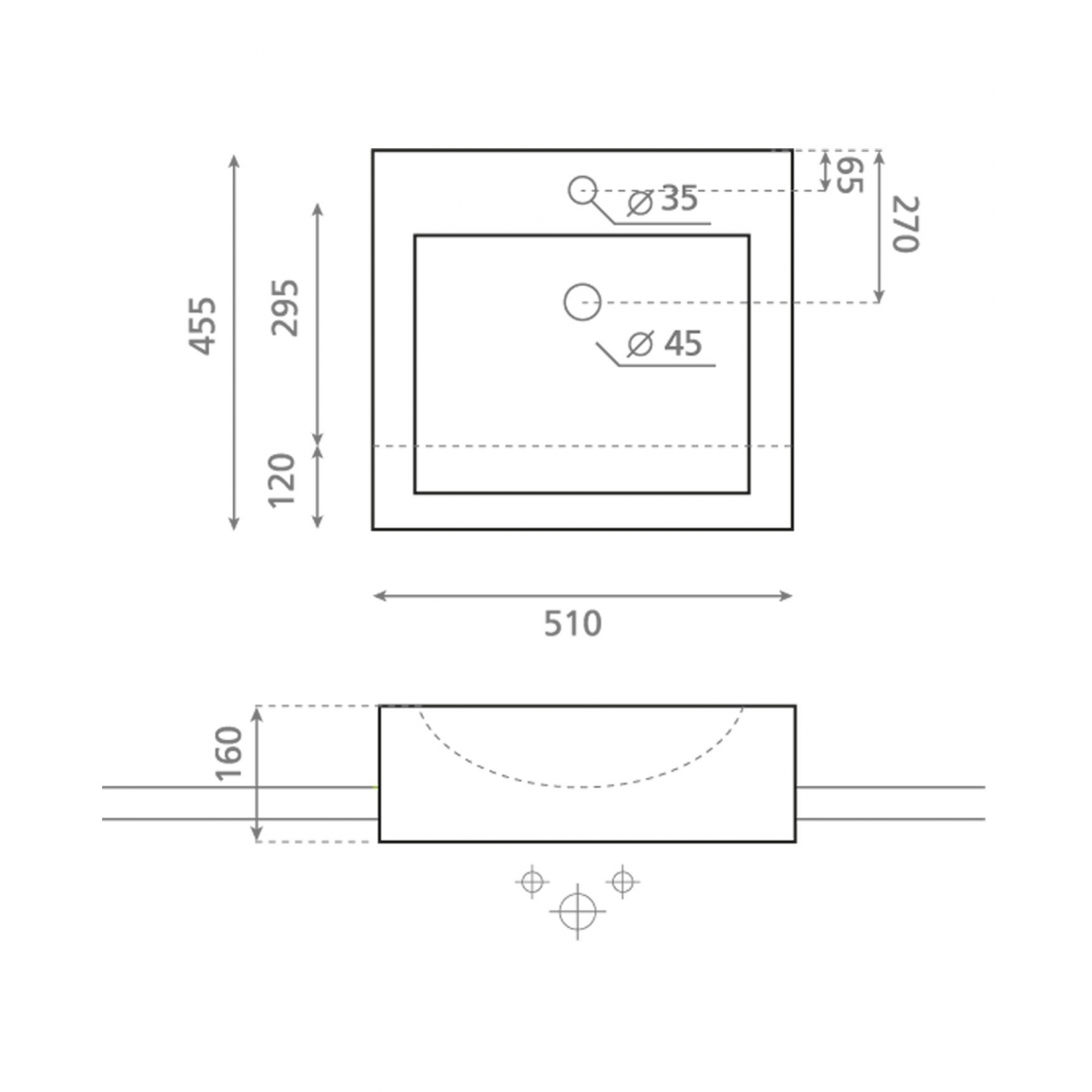 Milan Rechteckiges Waschbecken – Rechteckige Waschbecken – Marke The Bathco