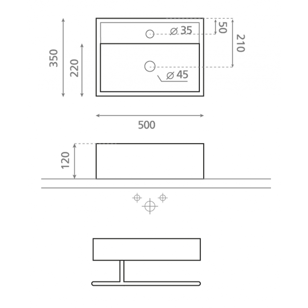 Turin Rectangular Washbasin - Rectangular Washbasins - Brand The Bathco