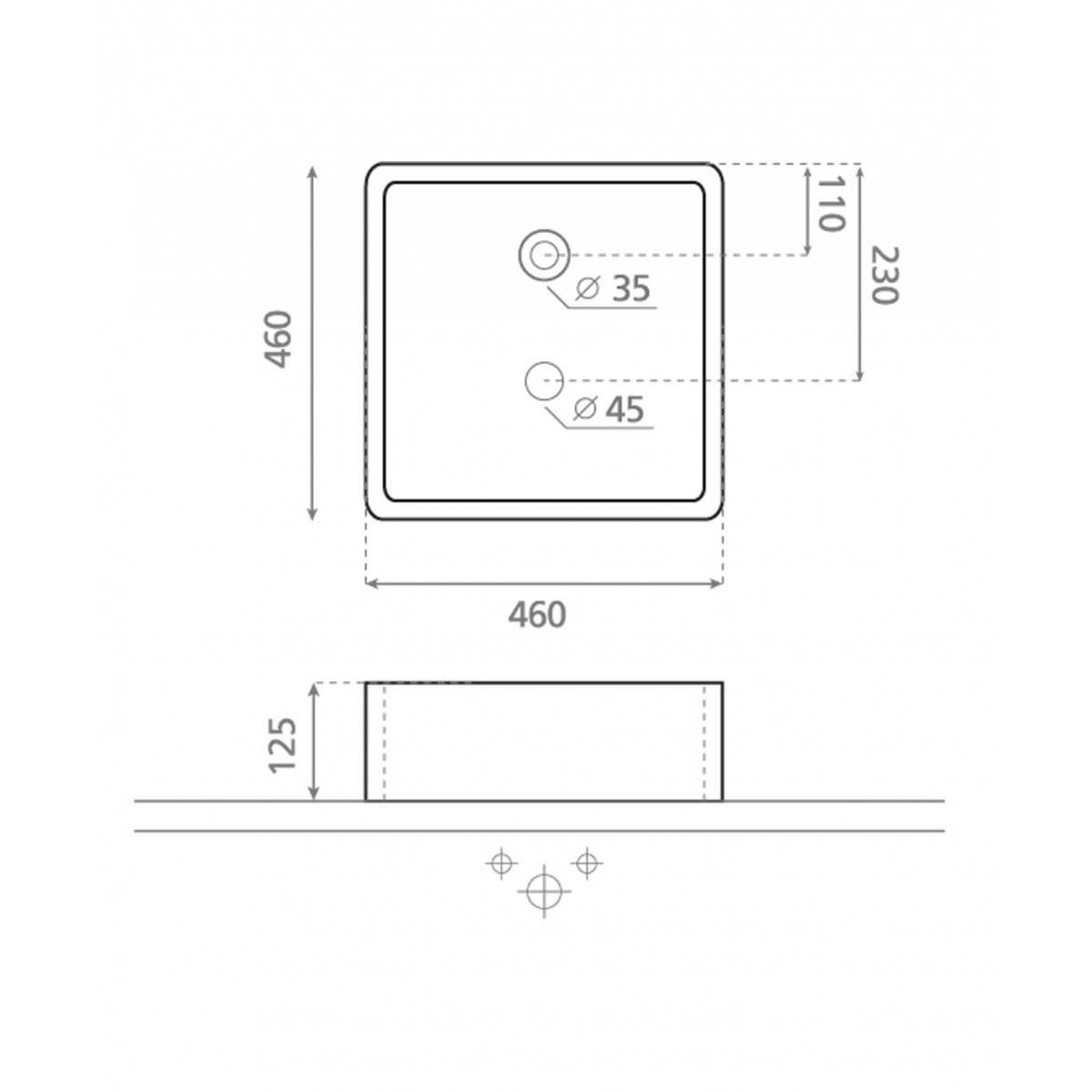 Rectangular Island Washbasin - Rectangular Washbasins - Brand The Bathco