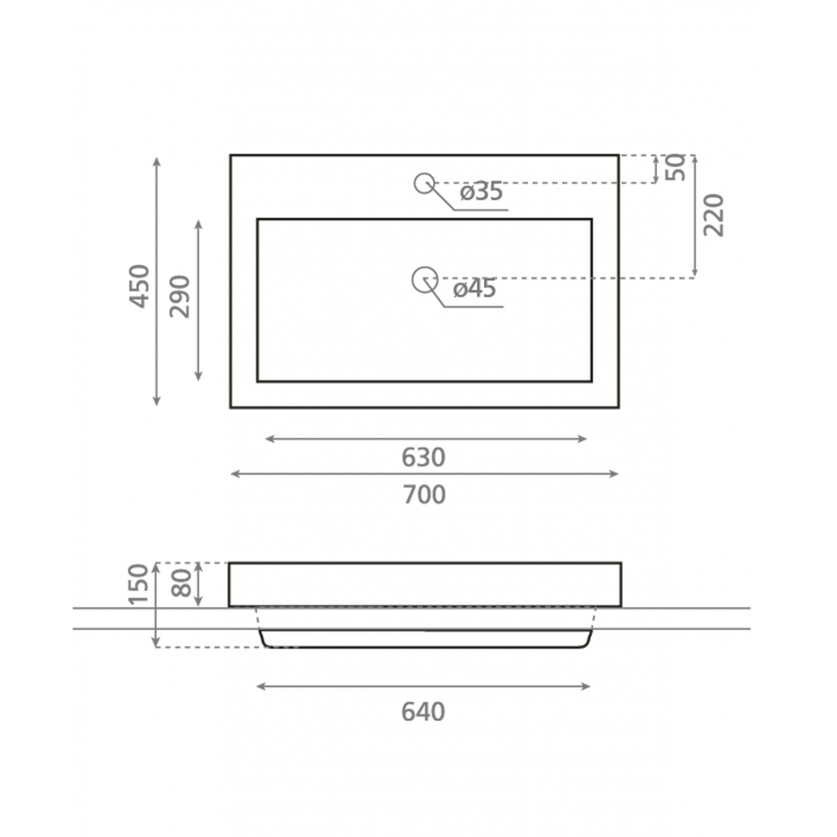Manchester Rectangular Sink