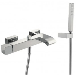 Torneira de moldura em cascata de uma única alavanca para banheira-chuveiro