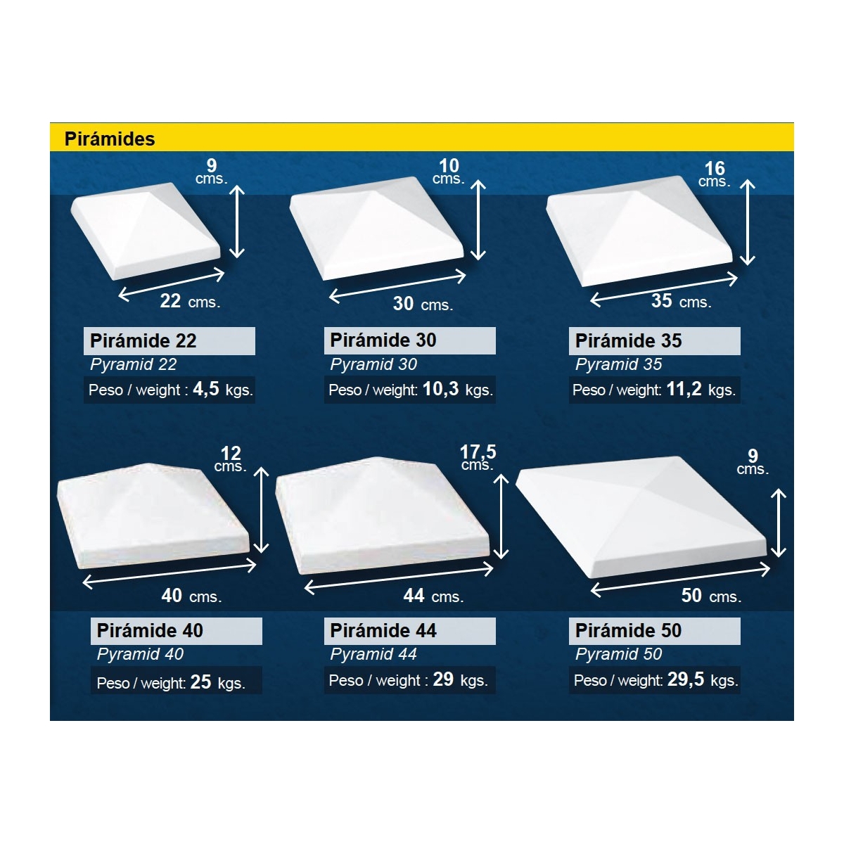 Finition pyramidale pour piliers