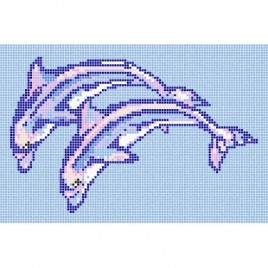 fond de piscine Dolphin Couple