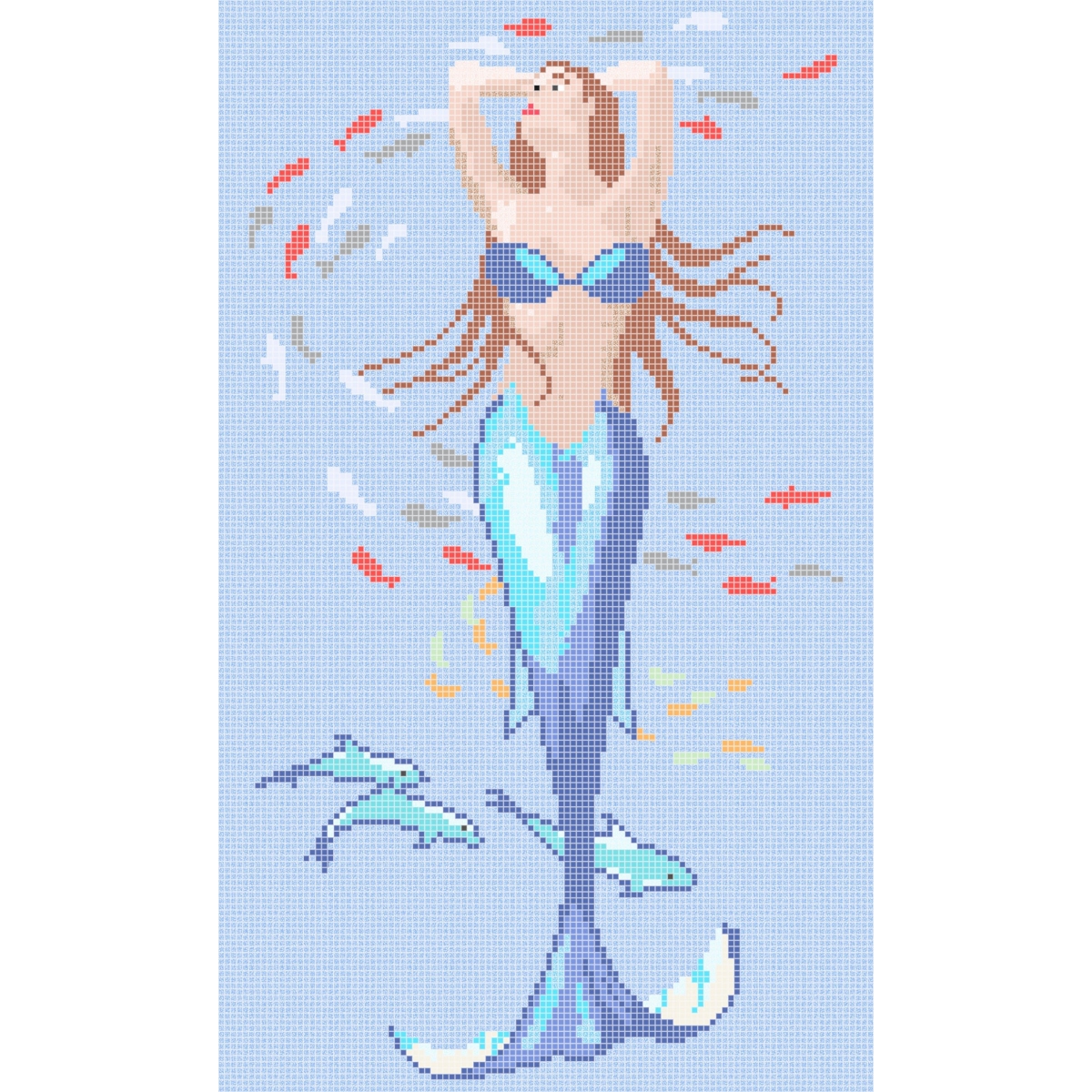 Vertical Mermaid Pool Bottom