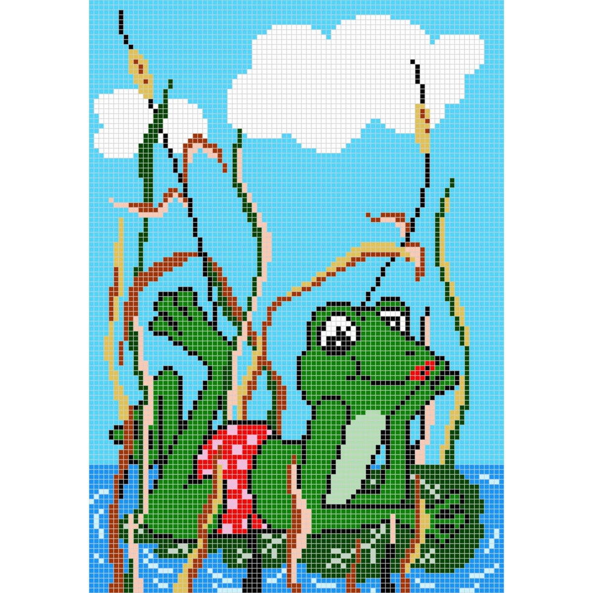Frog Pool Background - Borders and Mosaic Drawings - Marca VIDREPUR