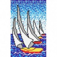 Sailboats Pool Bottom - Borders and Mosaic Drawings - Marca VIDREPUR