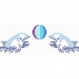 Fondo de piscina Pareja de Delfines con pelota