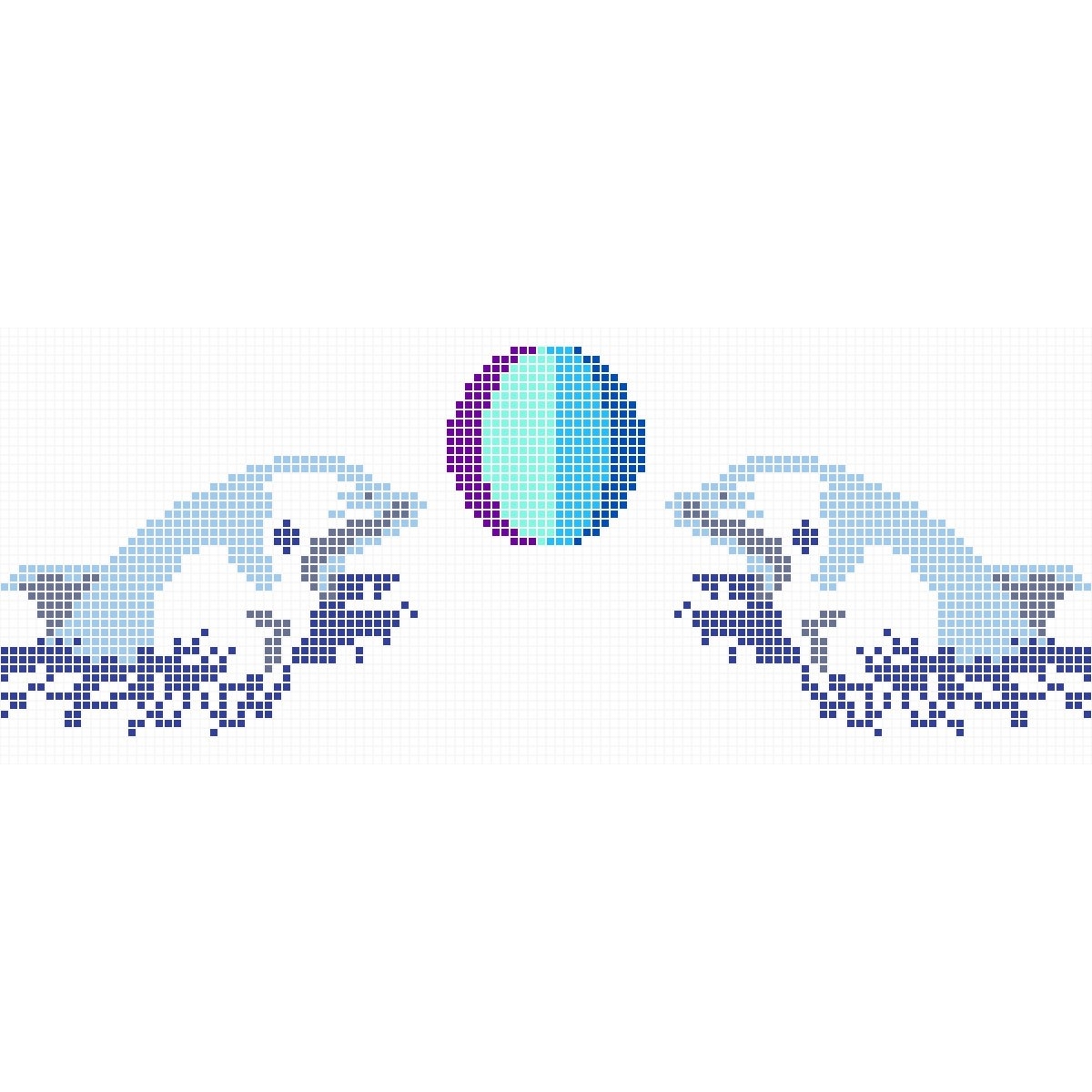 Fondo de piscina Pareja de Delfines con pelota