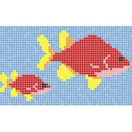 Fond de bassin de poissons rouges