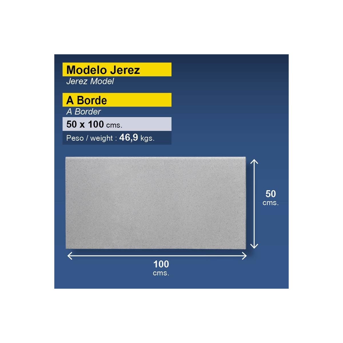 Gerade Poolkante 50x100 Jerez - Jerez Modell