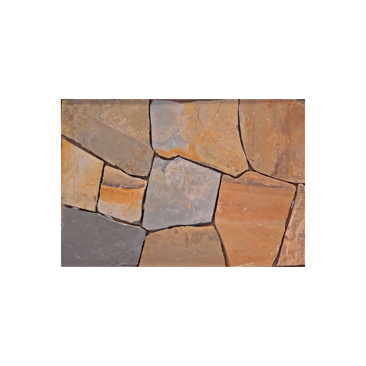 Dunkler cremefarbener Kalkstein 1 m2 – Irregular Stone – Marke Suministros Geser