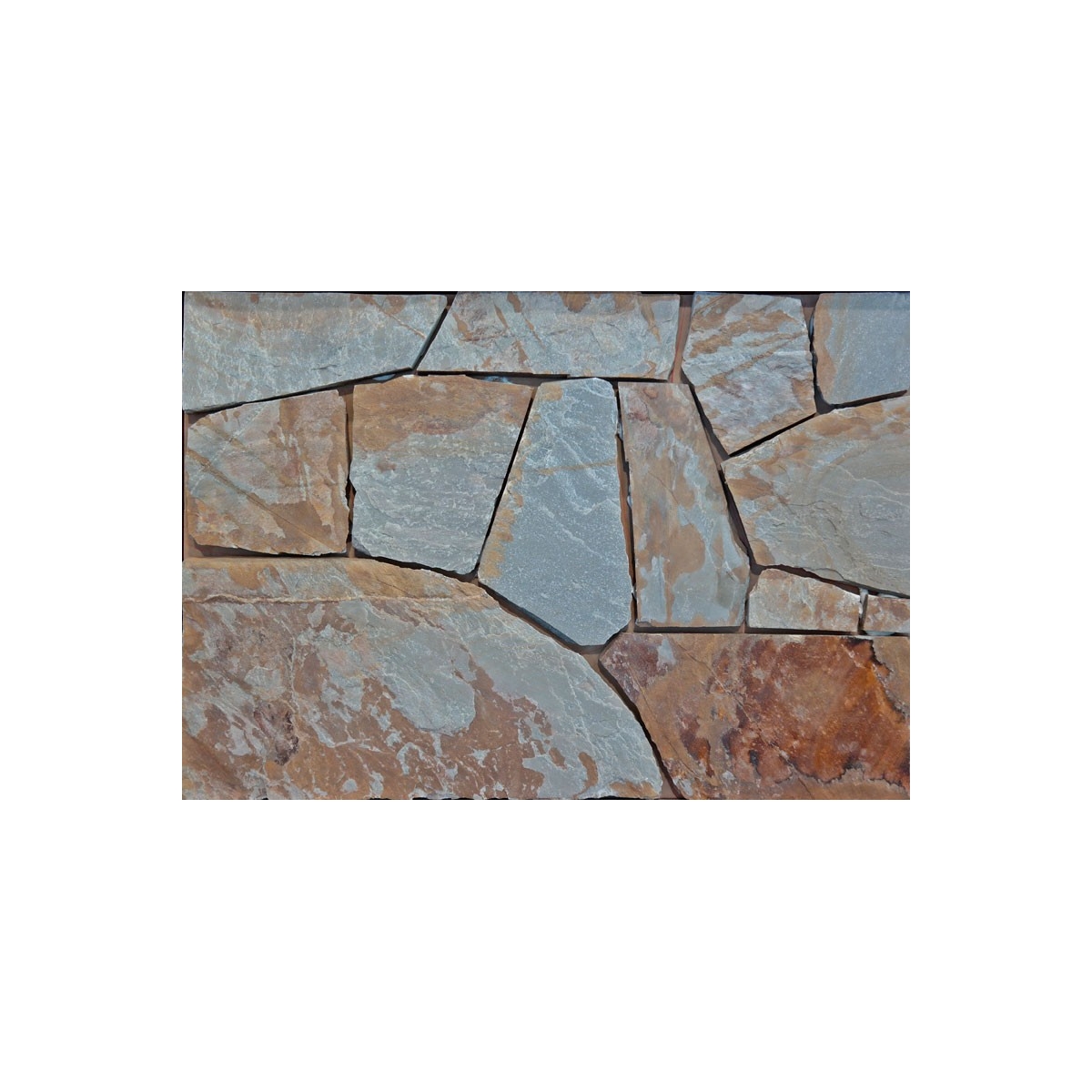 Quartzito Multicolor 1 m2 - Pedra Irregular - Marca Suministros Geser