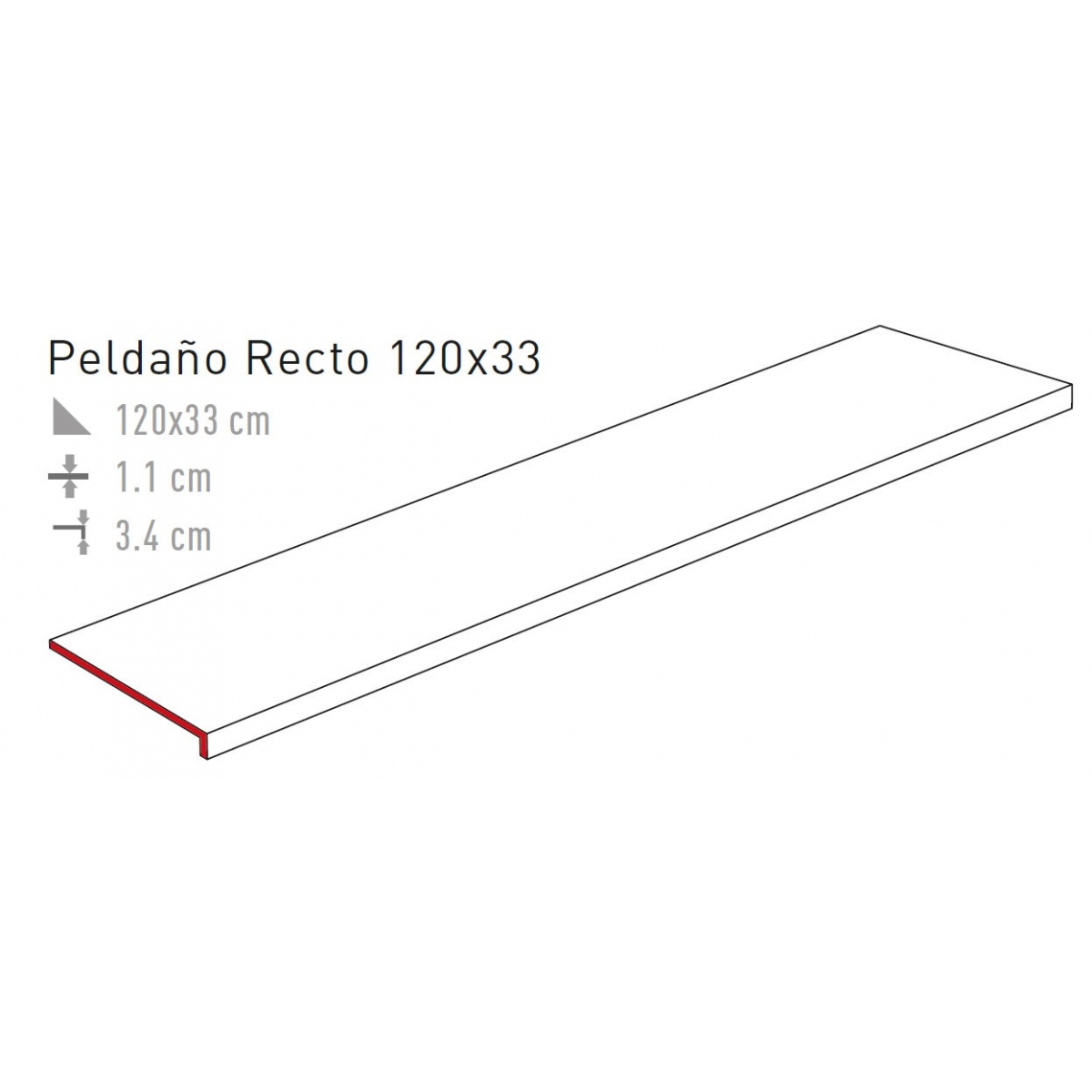 Creta Collection - Pool edges Cerámica Mayor - L-shaped Woods Arctic pool edge 120x33x3.4 (pack 2u)