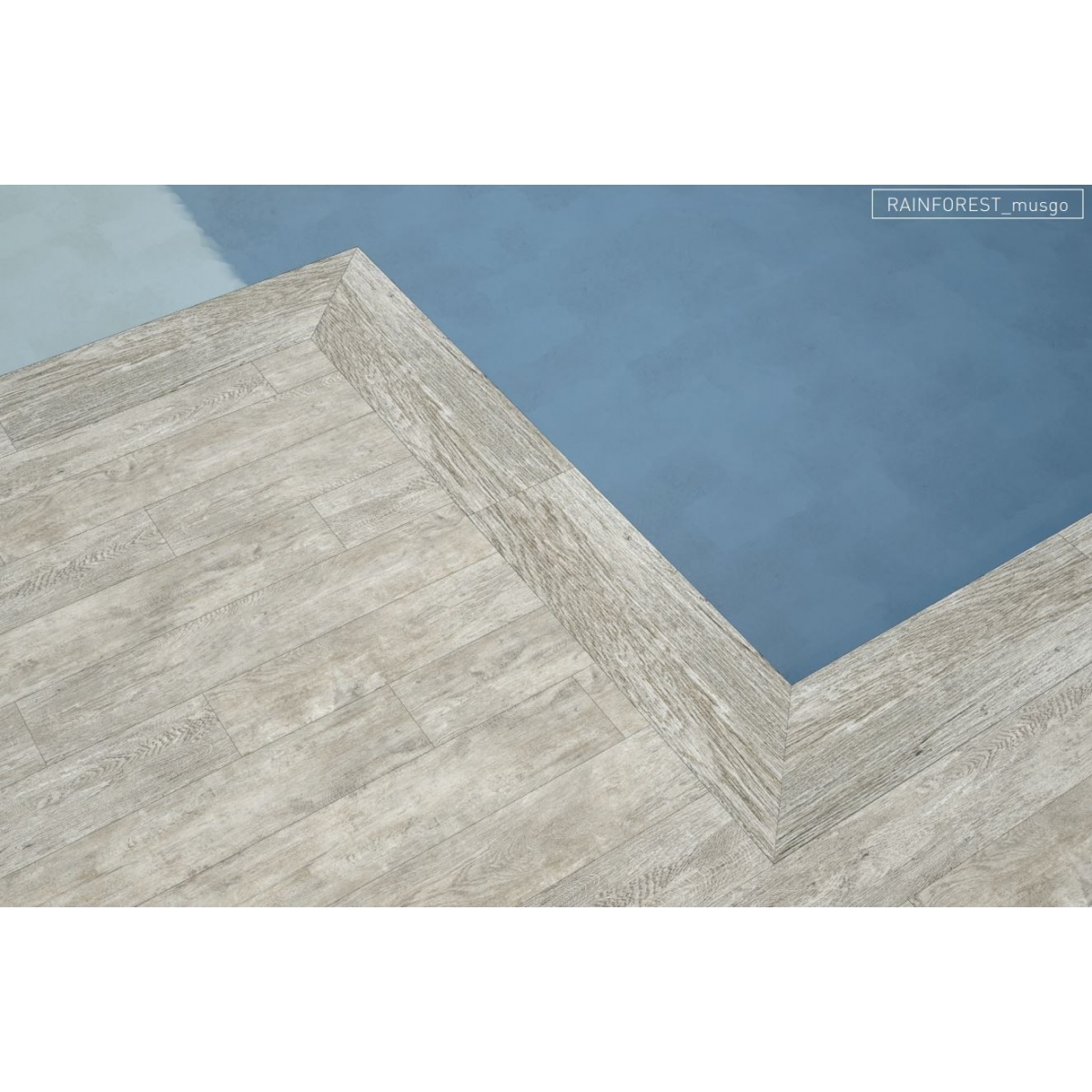 L-shaped Woods Olive Pool Edge 120x33x3,4 (Packung 2u) – Creta Collection – Keramik-Poolkanten Mayor