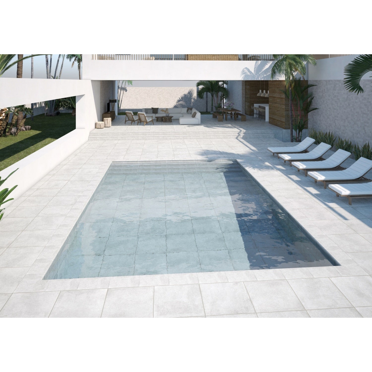 Foto de Creta Cimentos Borda da piscina de neve 33x50 (pack 2u)