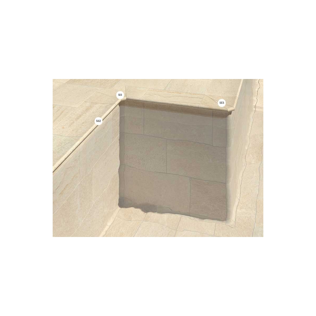 Esquina exterior curva serie Serena Ocra 