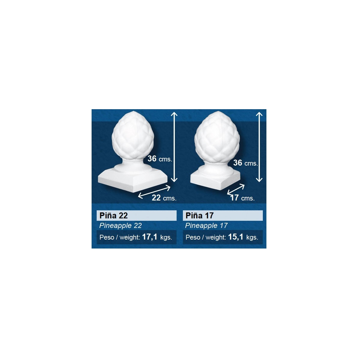 Pineapple finish for balustrade pillars