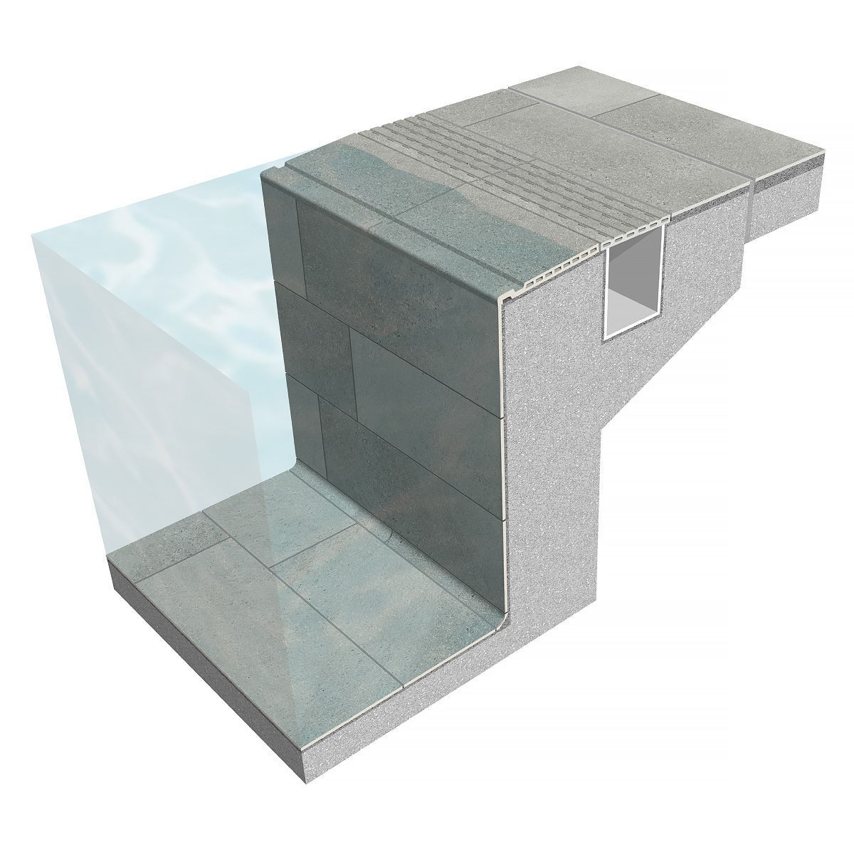 Borde de piscina Maui Stromboli Silver - Bordes de piscina Stromboli Silver