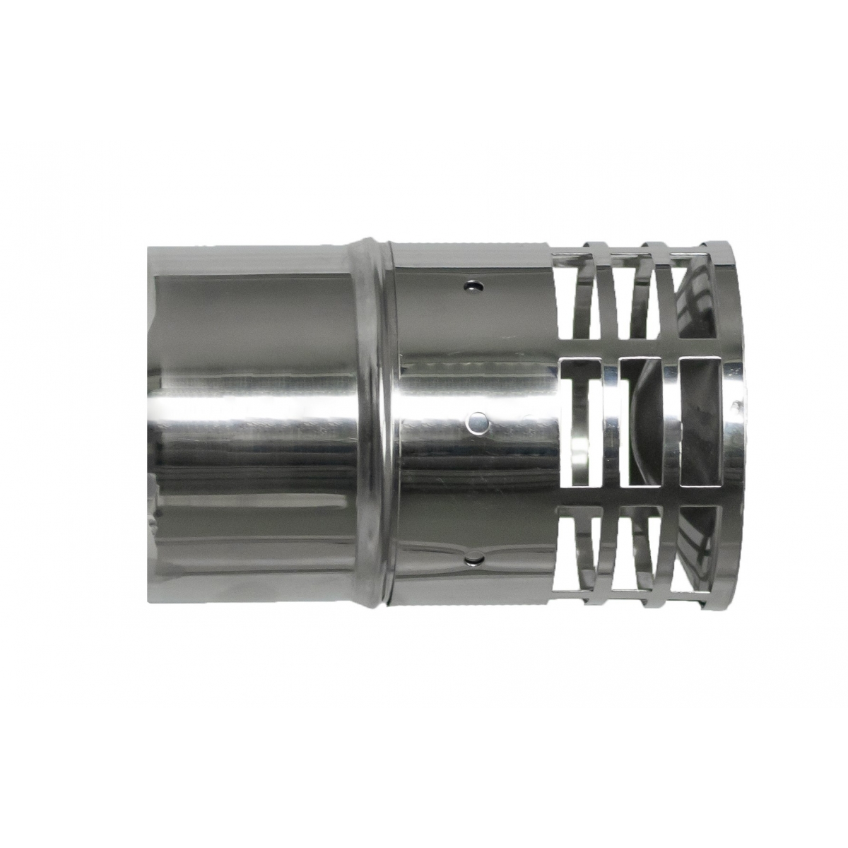 Stainless steel side discharge cap