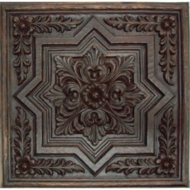 Rustic ceiling light imitation wood 50x50 cm