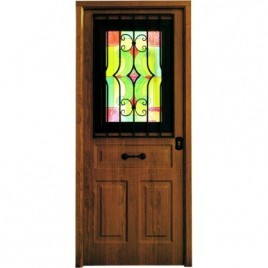 Antike gepanzerte Tür mit Fenster