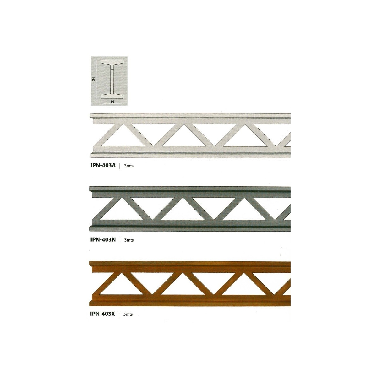 IPN-2-Strahl metallisches Imitationspolyurethan 24x14x300 cm