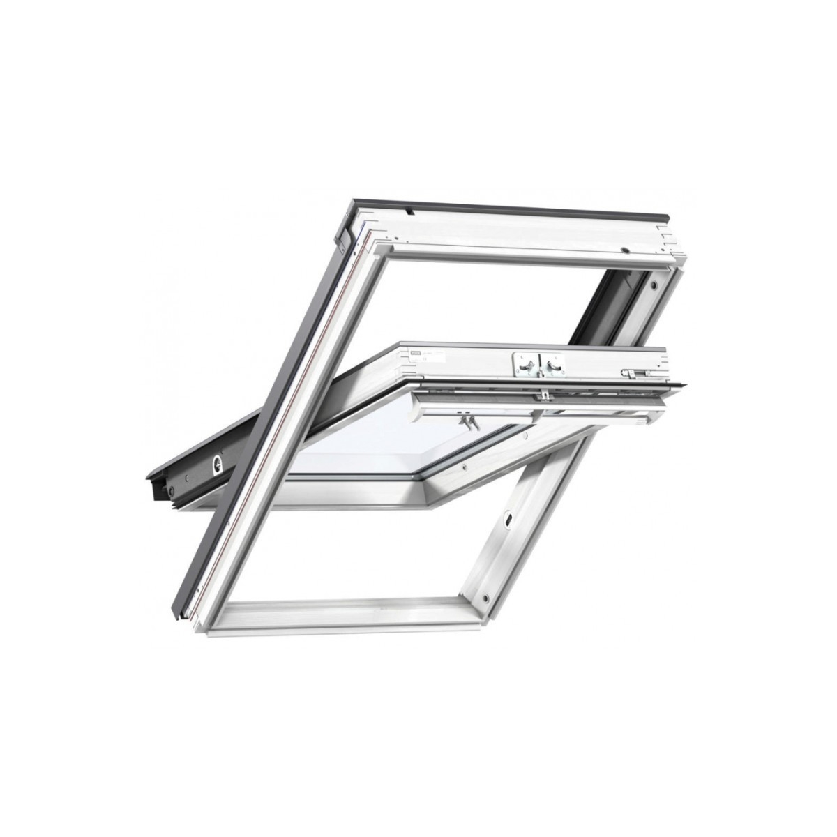 Rotating window finished in white