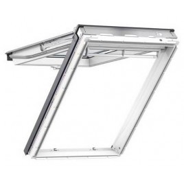 Projecting window with white polyurethane finish