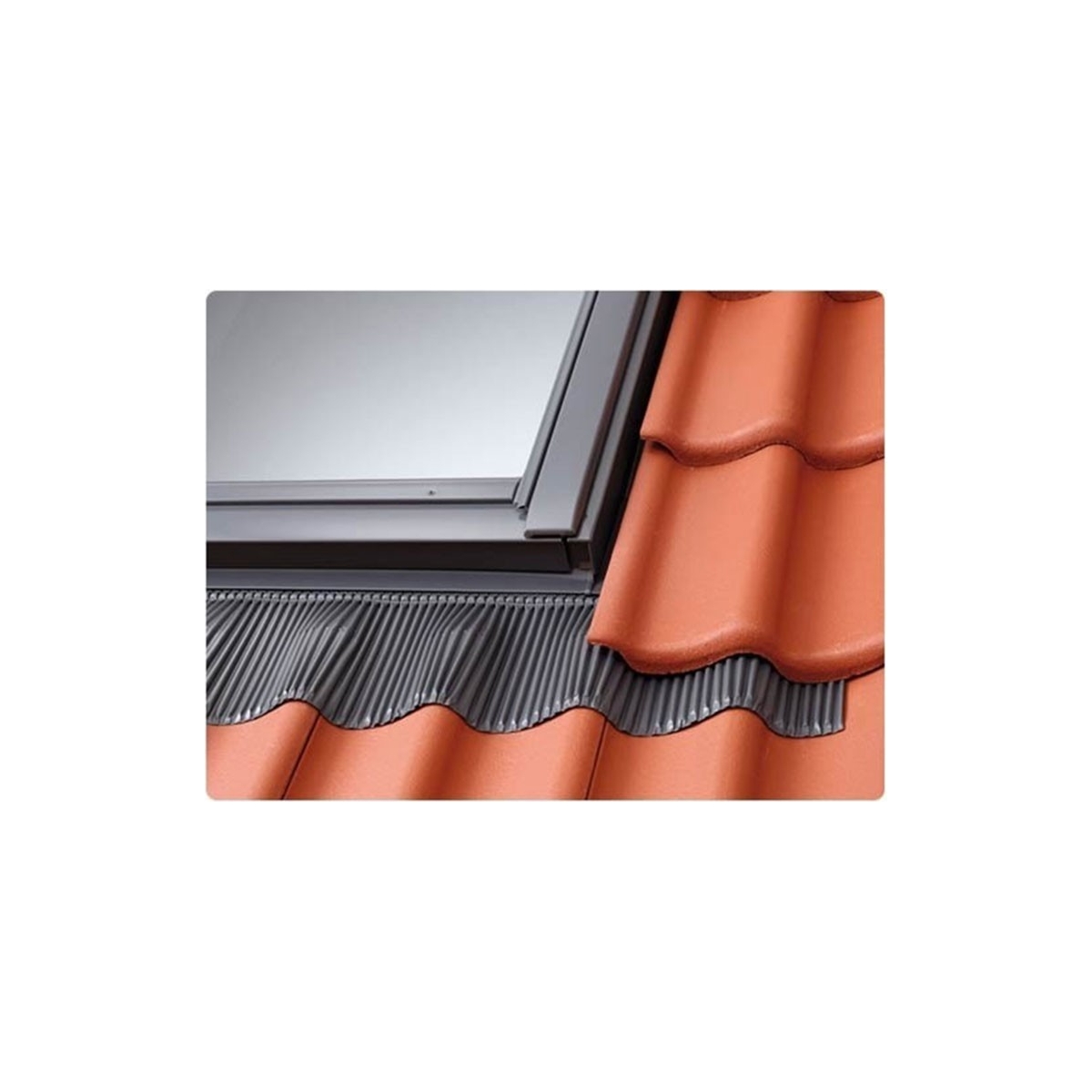 Grey sealing frame for corrugated roof